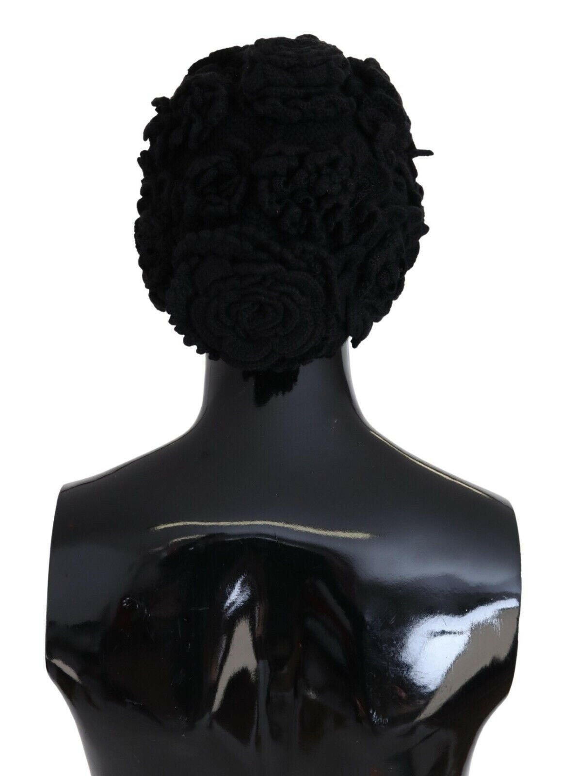 Dolce & Gabbana Black Wool Knit Winter Beanie Hat.