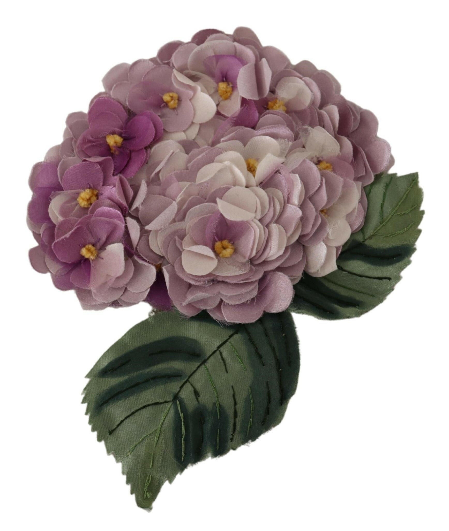 Dolce & Gabbana Purple Floral Gold Tone Brass Women Brooch.