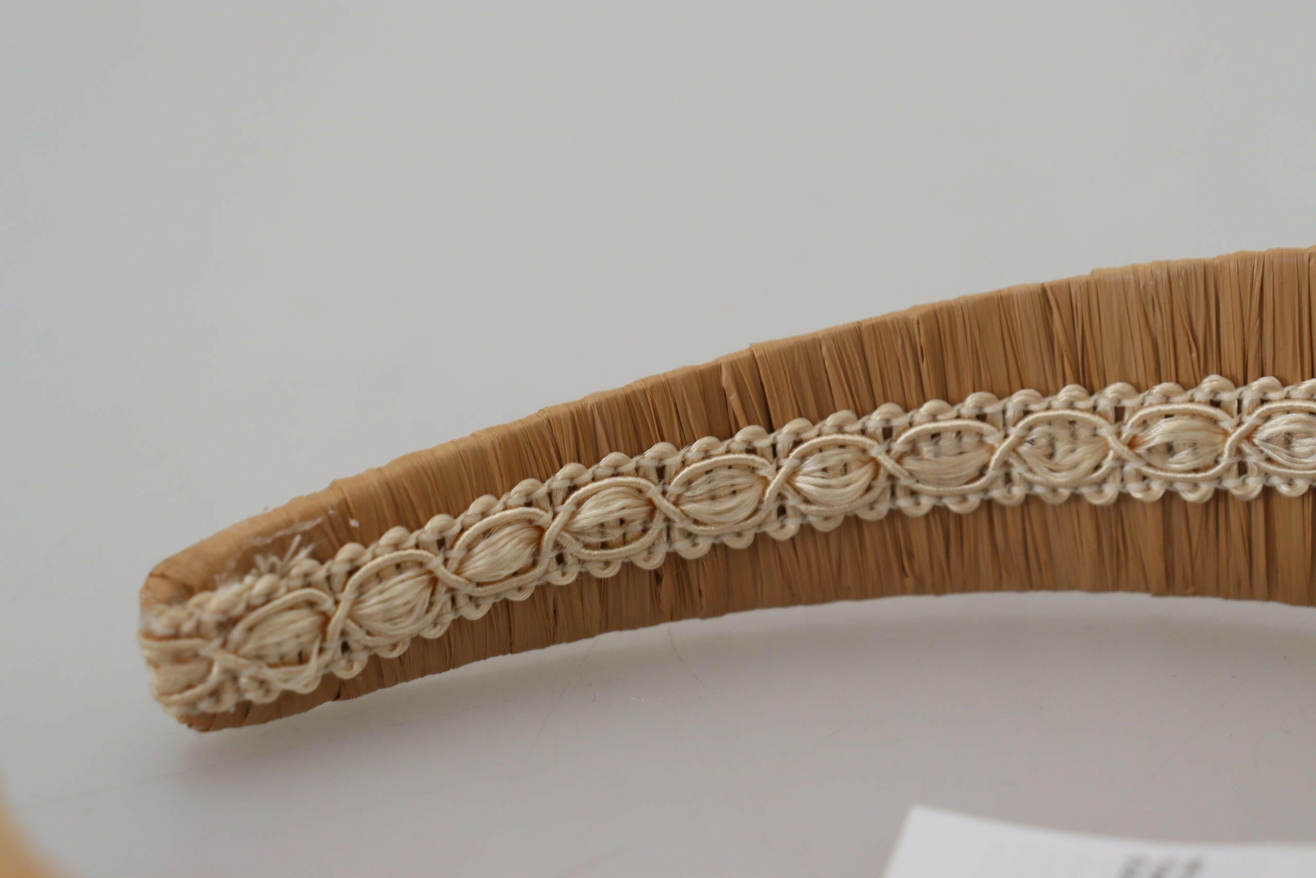 Dolce & Gabbana Beige Viscose Women Hair Headband Diadem.