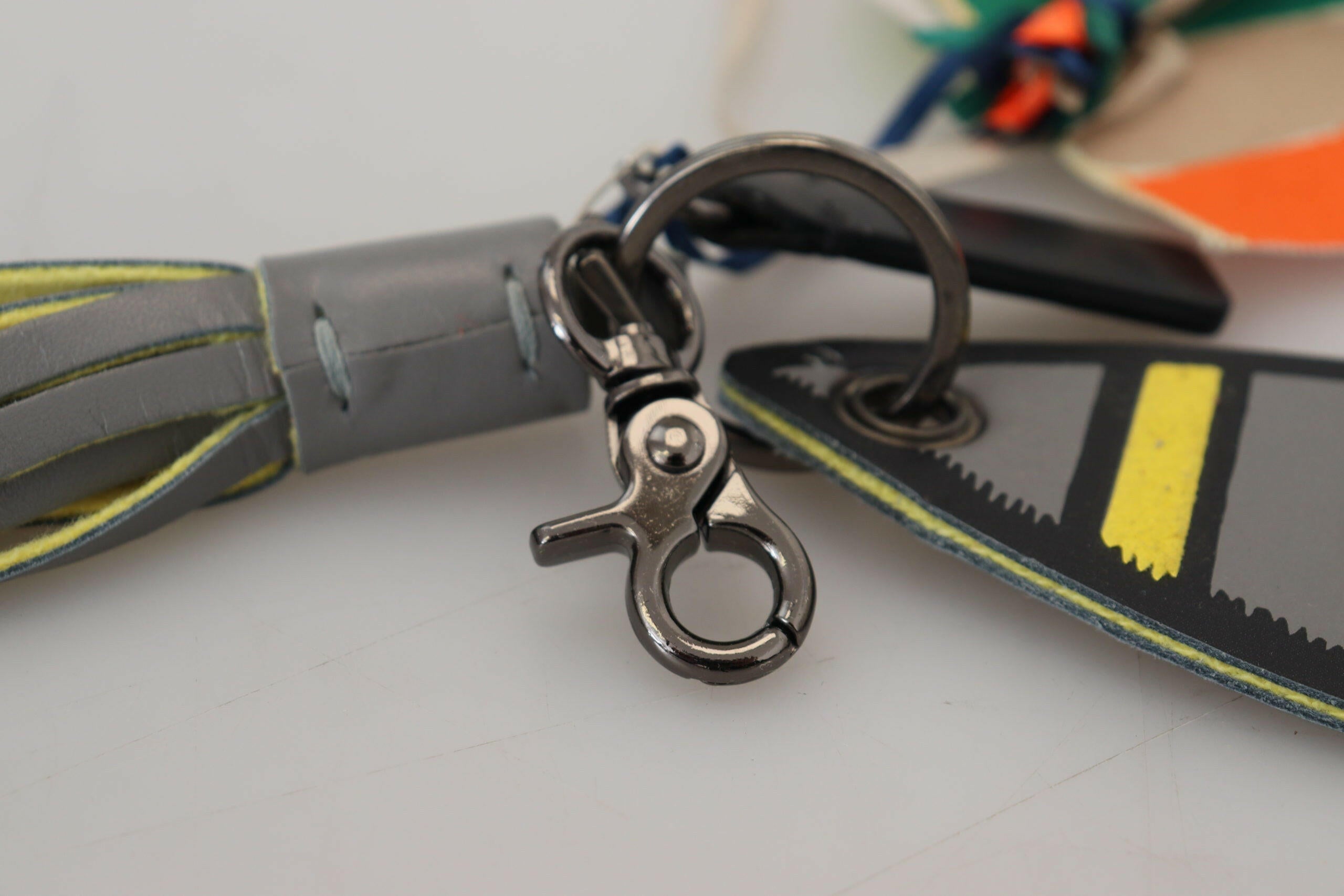 MSGM Multicolor Rocket Ship Silver Tone Metal Keychain.