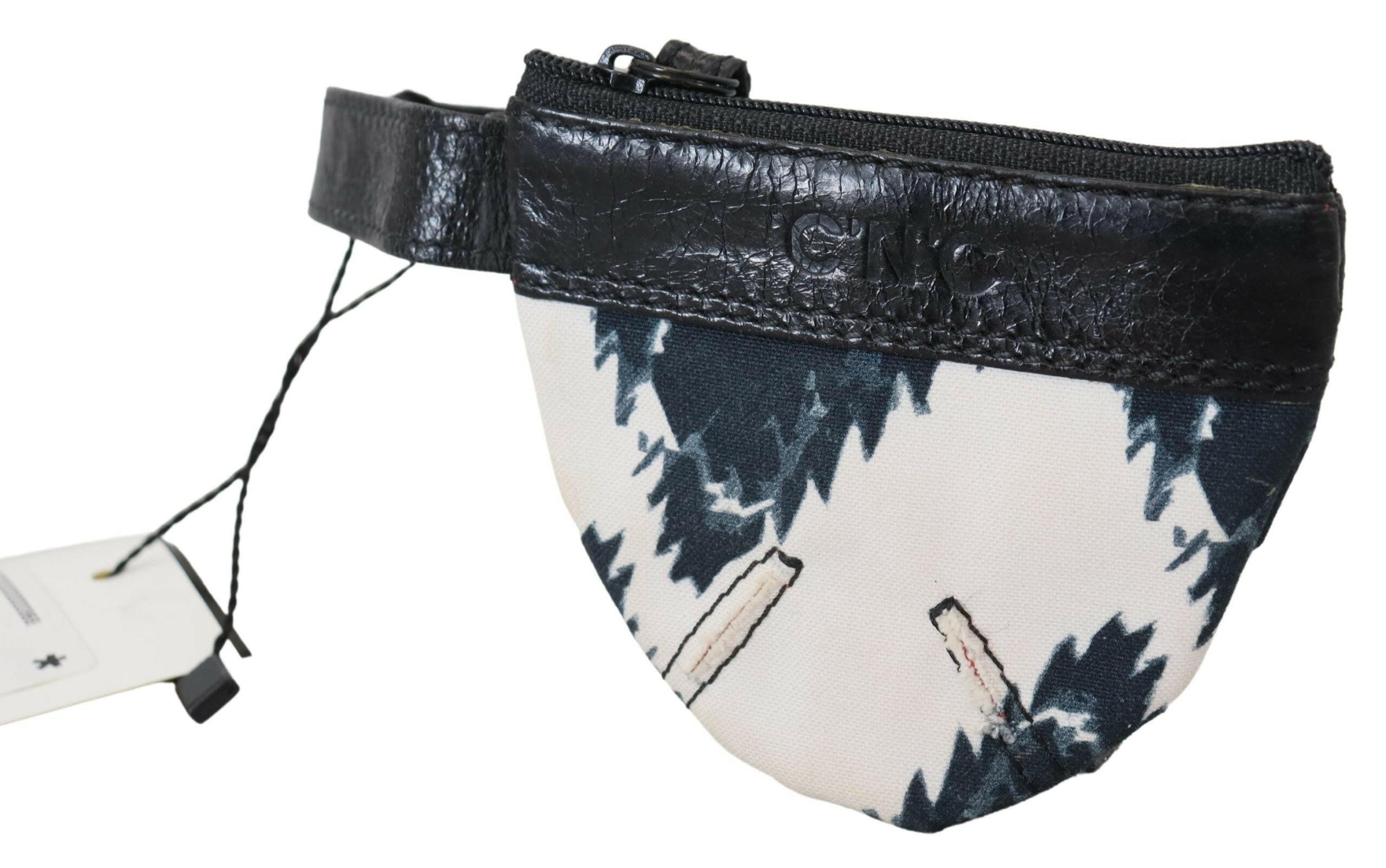 Costume National White Genuine Leather Coin Purse Strap Wallet.