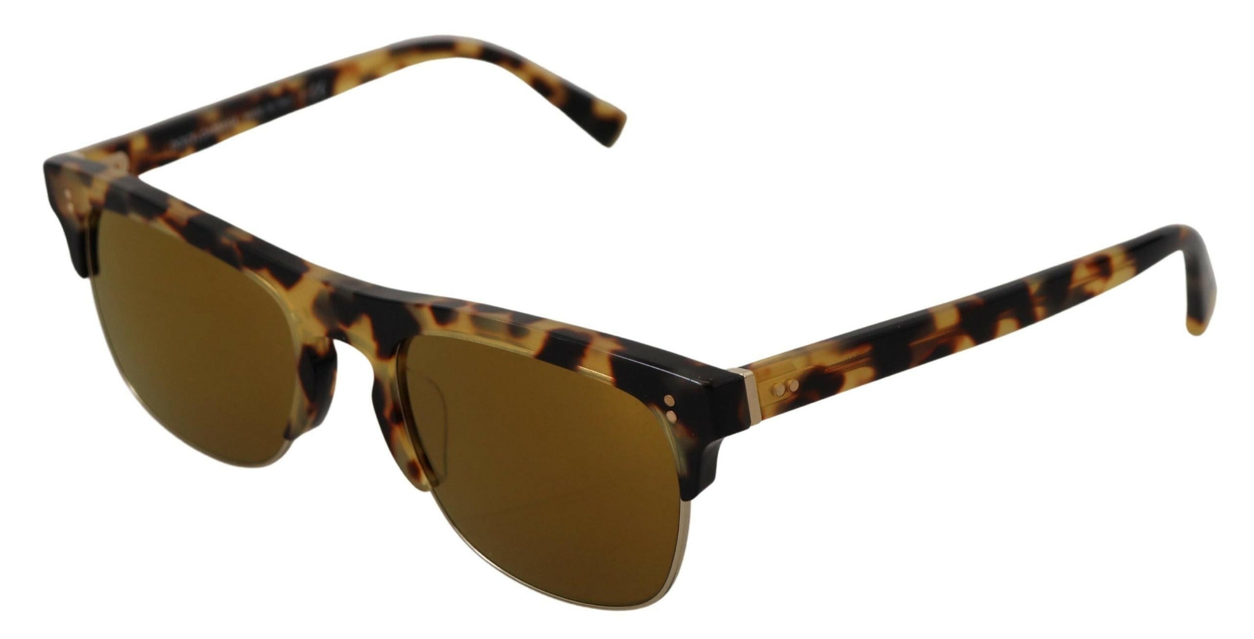 Dolce & Gabbana Brown Gold Acetate Havana DG430A Sunglasses.