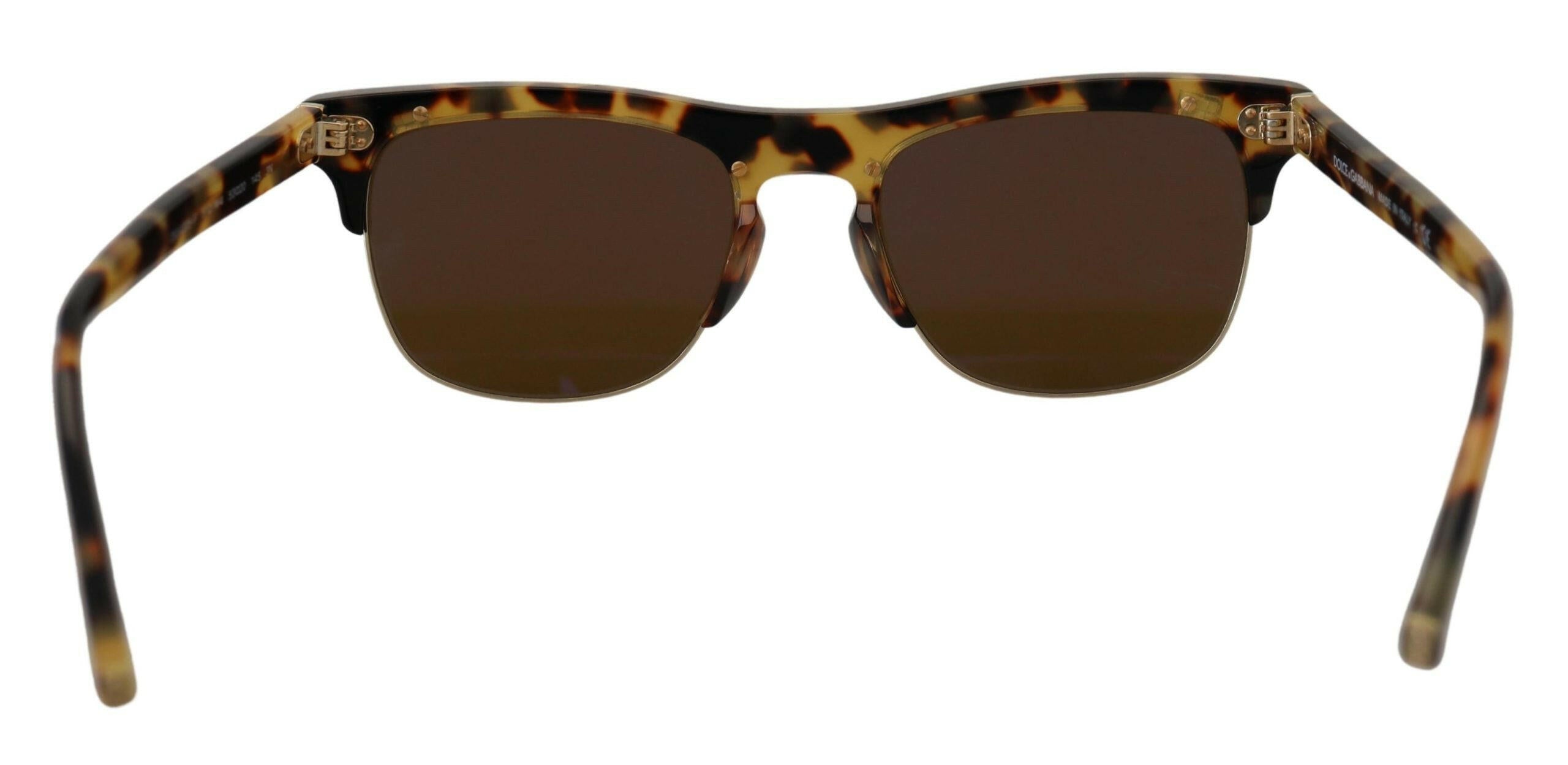 Dolce & Gabbana Brown Gold Acetate Havana DG430A Sunglasses.