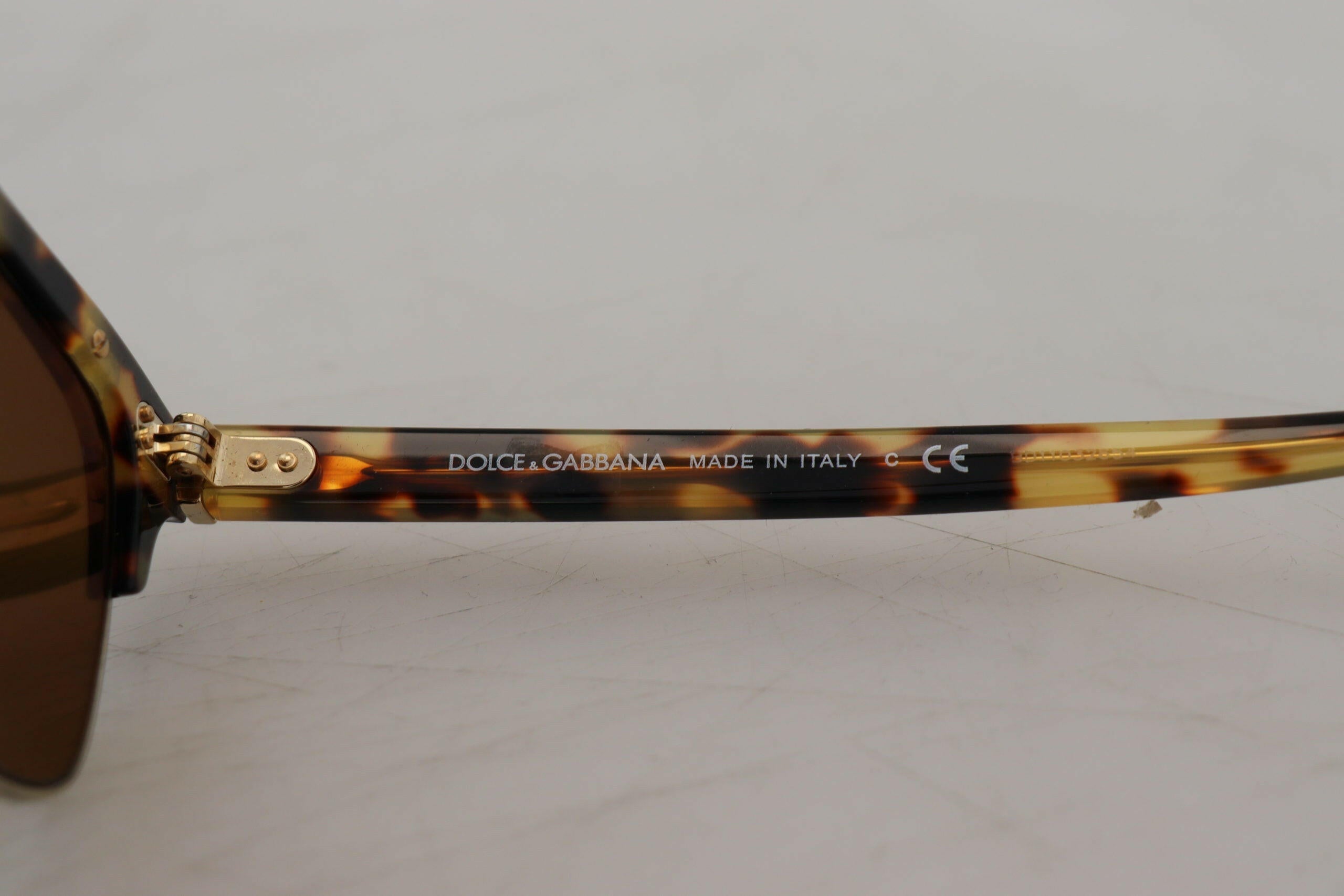 Dolce & Gabbana Brown Gold Acetate Havana DG430A Sunglasses.