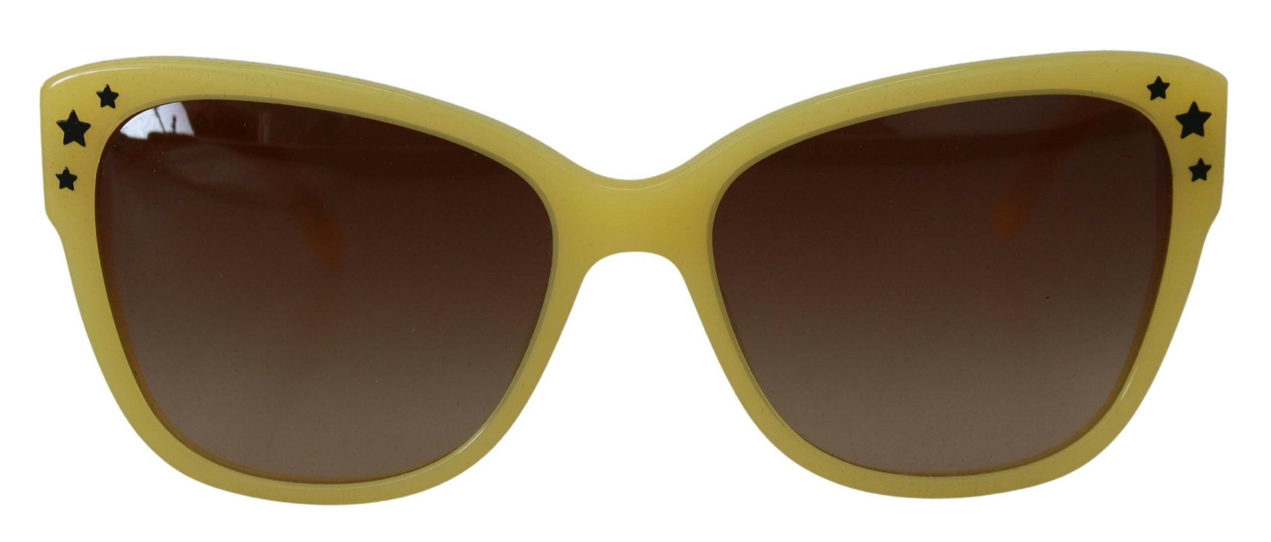Dolce & Gabbana Yellow Acetate Frame Stars Embellishment DG4124 Sunglasses.