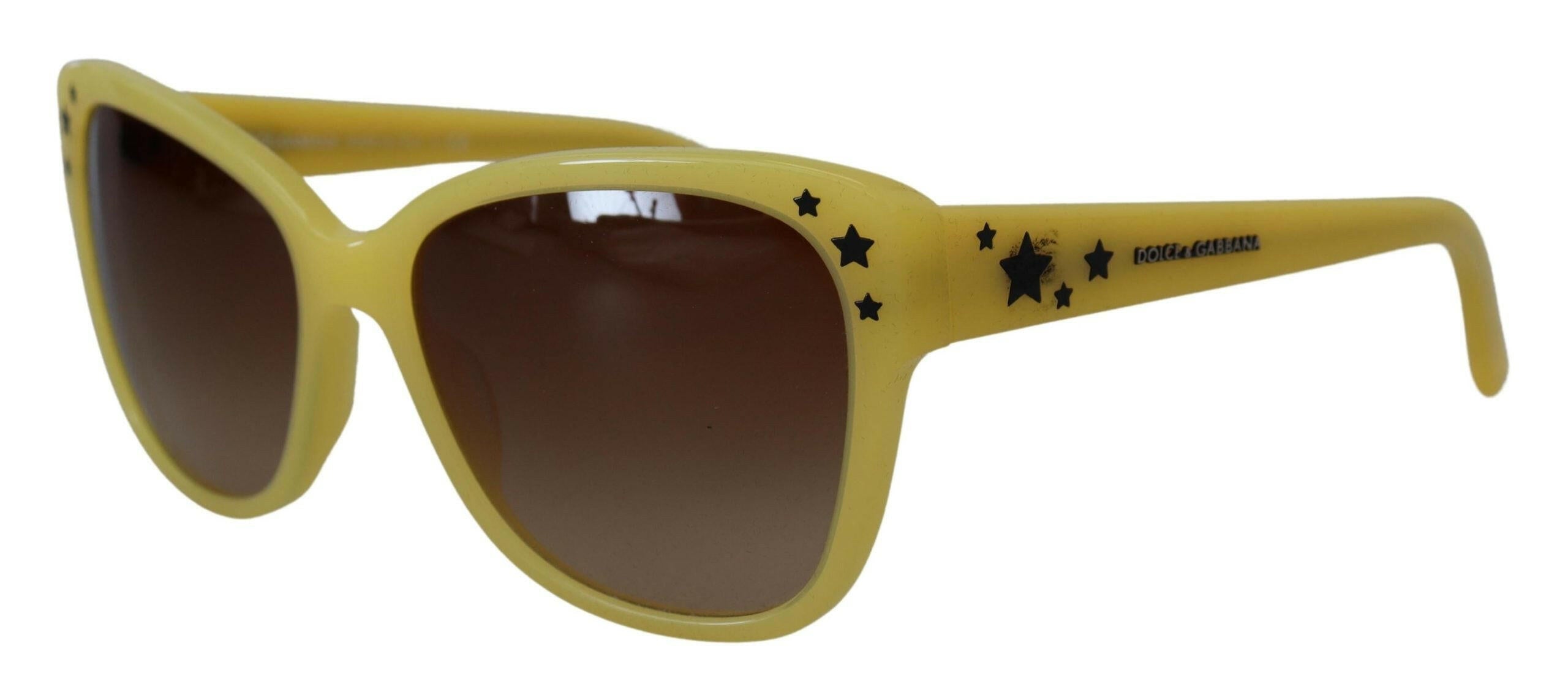 Dolce & Gabbana Yellow Acetate Frame Stars Embellishment DG4124 Sunglasses.
