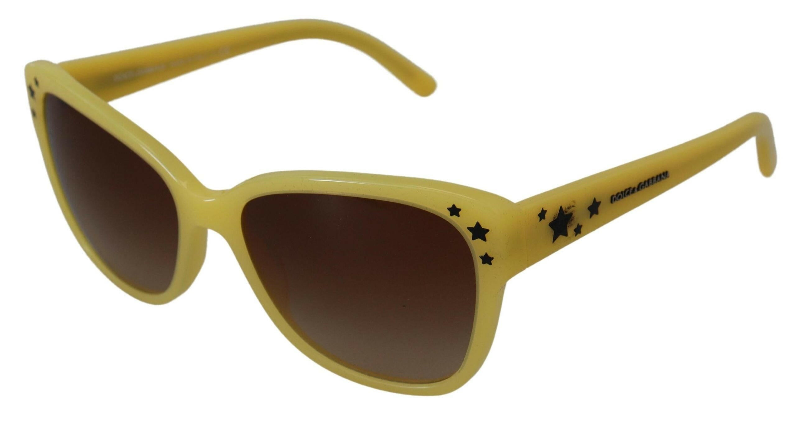 Dolce & Gabbana Yellow Acetate Frame Stars Embellishment DG4124 Sunglasses.