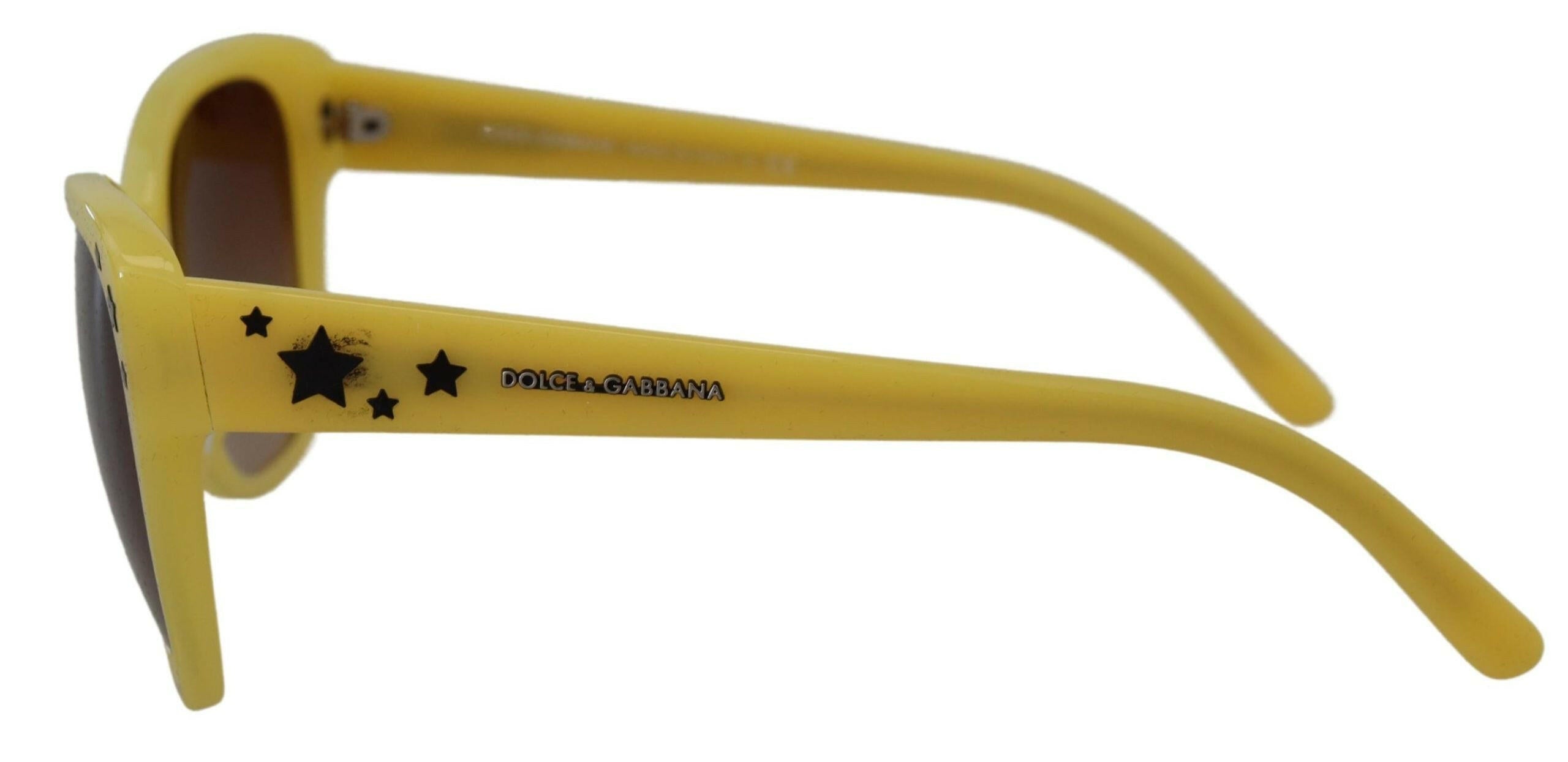 Dolce & Gabbana Yellow Acetate Frame Stars Embellishment DG4124 Sunglasses.
