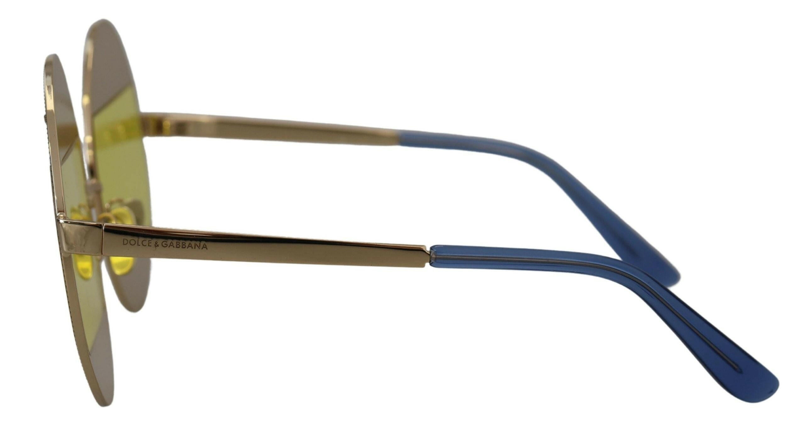 Dolce & Gabbana Gold Oval Metal Crystals Shades DG2209B Sunglasses.
