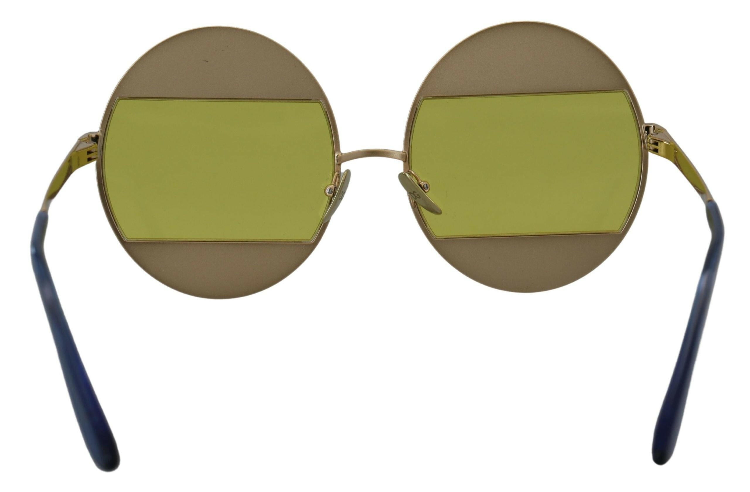 Dolce & Gabbana Gold Oval Metal Crystals Shades DG2209B Sunglasses.