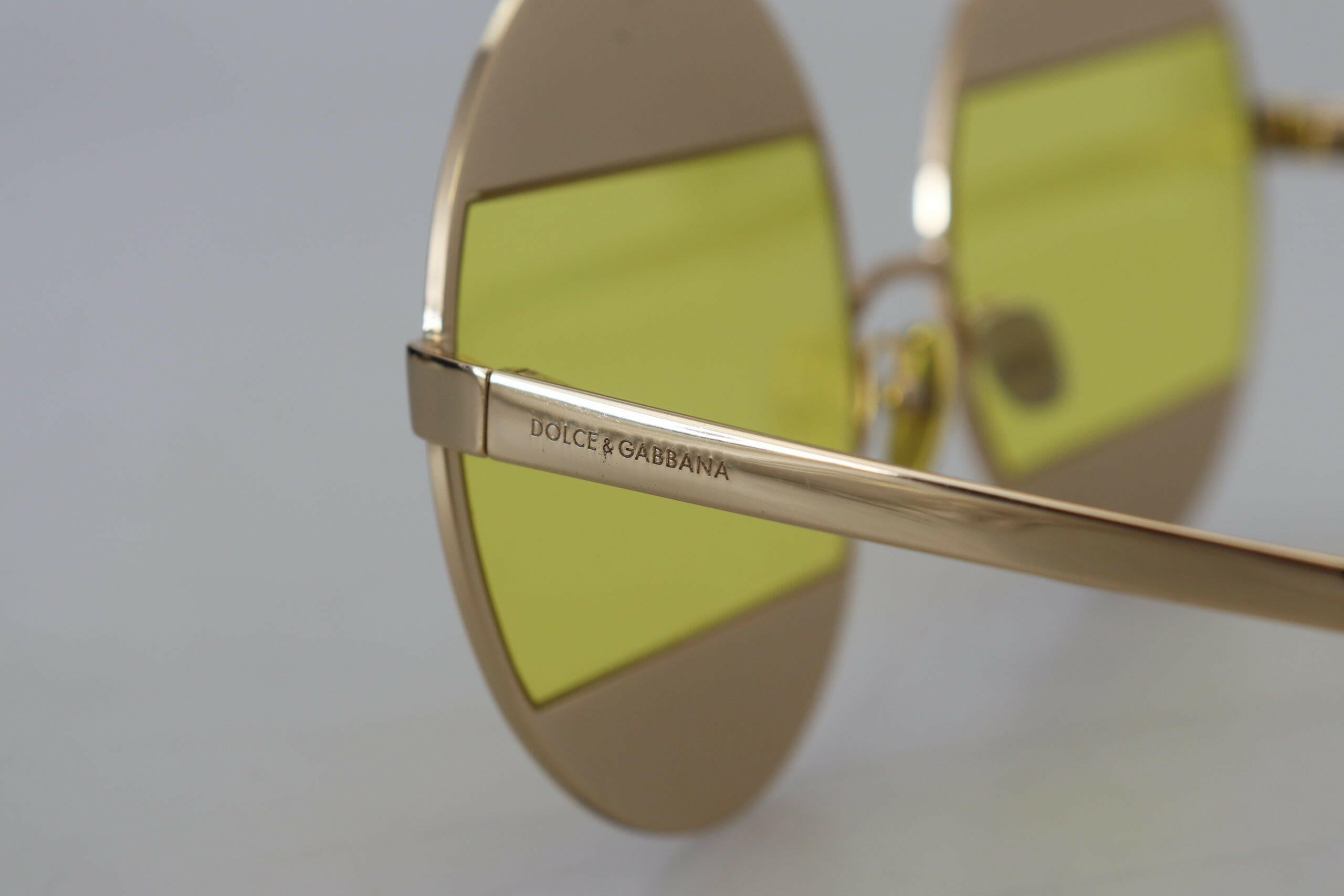 Dolce & Gabbana Gold Oval Metal Crystals Shades DG2209B Sunglasses.