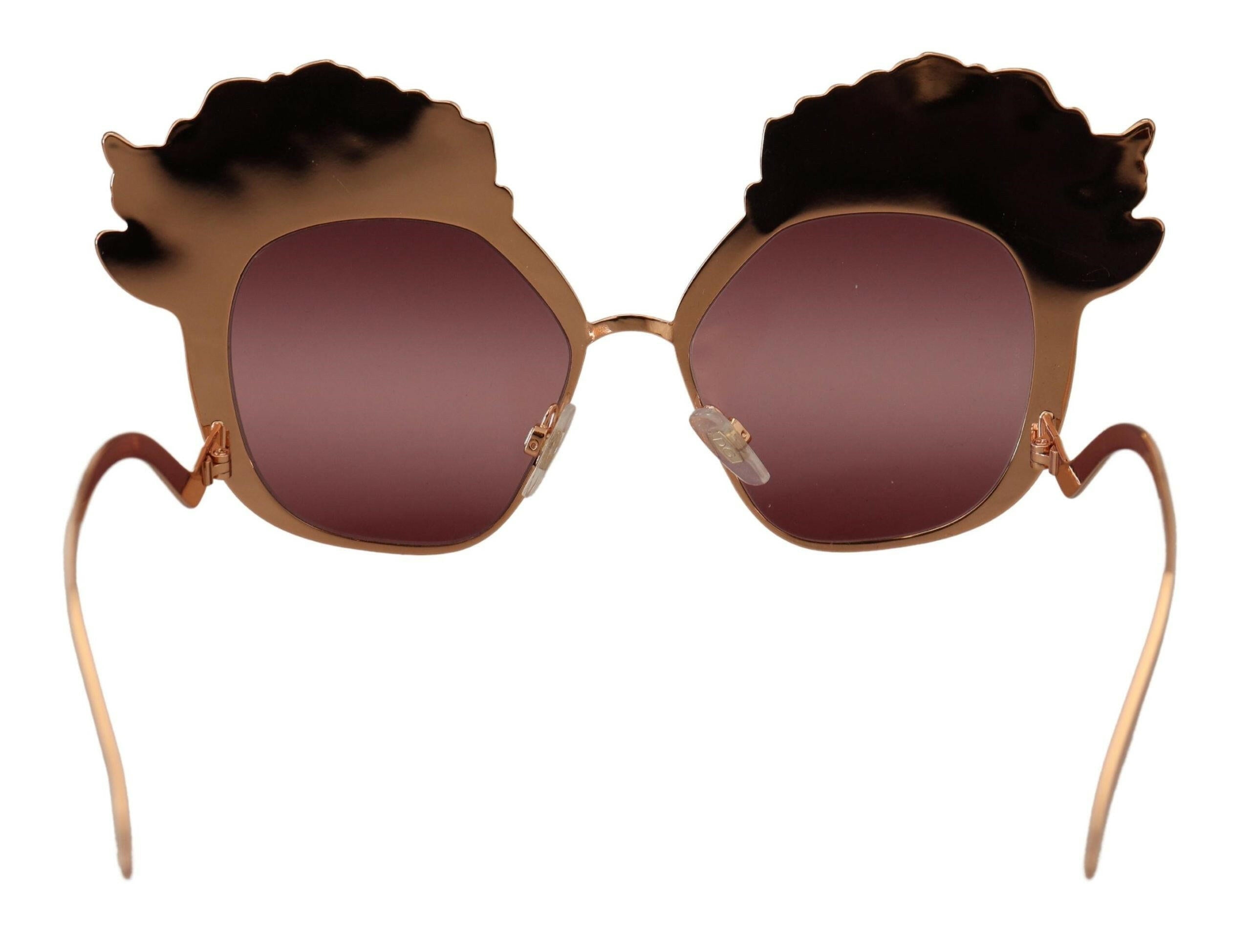 Dolce & Gabbana Pink Gold Rose Sequin Embroidery DG2202 Sunglasses.