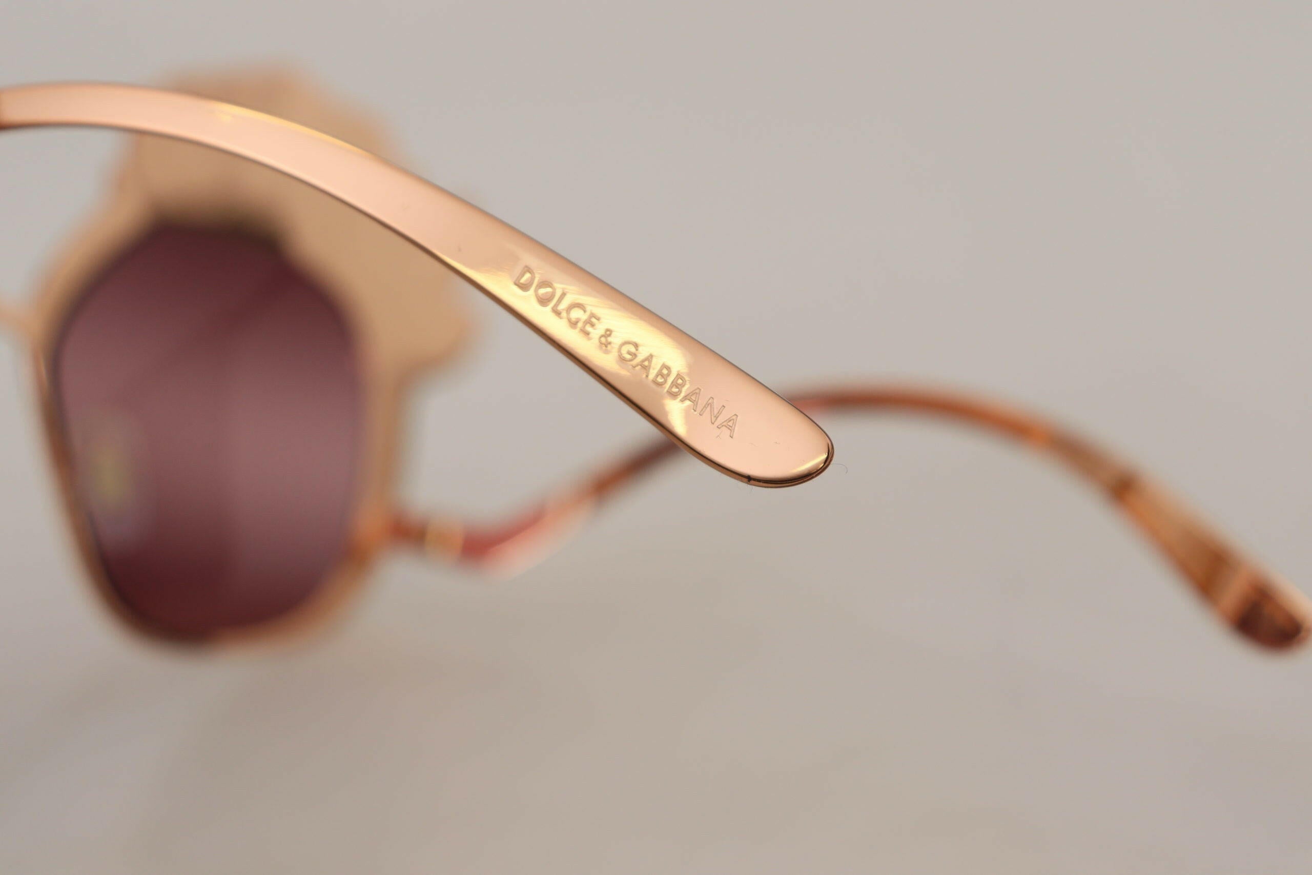 Dolce & Gabbana Pink Gold Rose Sequin Embroidery DG2202 Sunglasses.