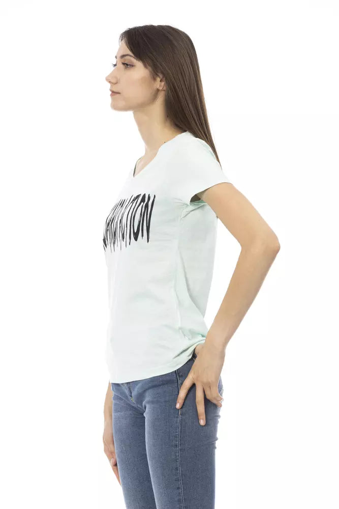 Trussardi Action Light Blue Cotton Women Top.