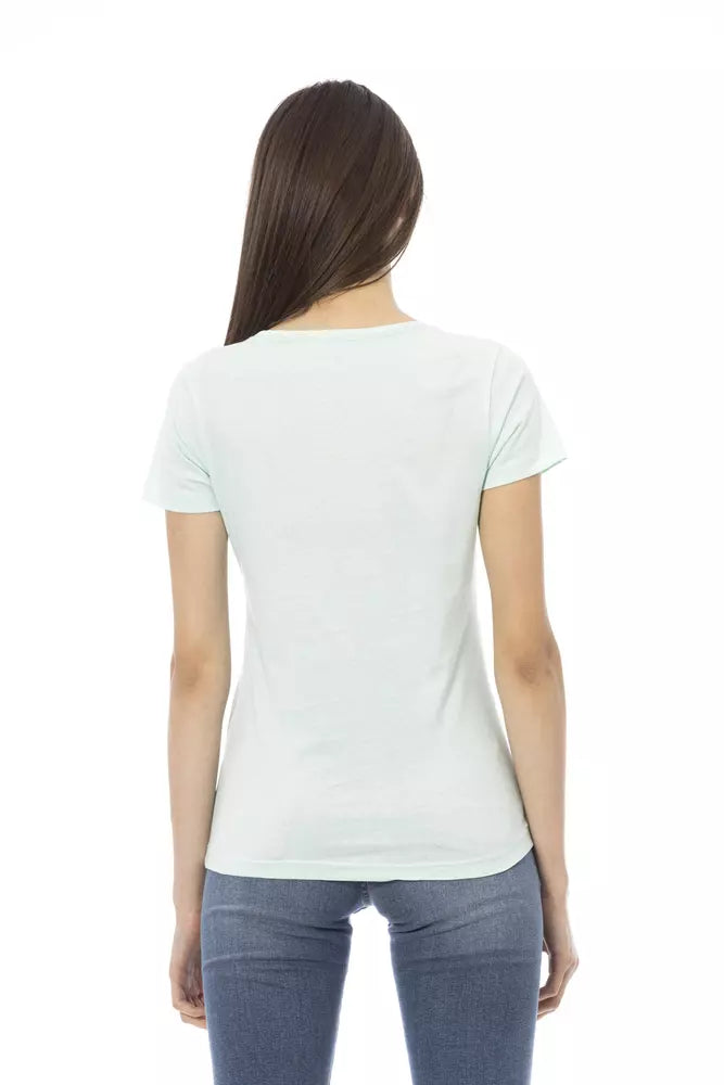 Trussardi Action Light Blue Cotton Women Top.