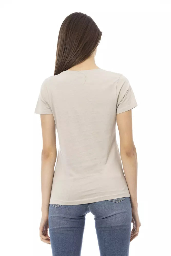 Trussardi Action Beige Cotton Women T-Shirt.