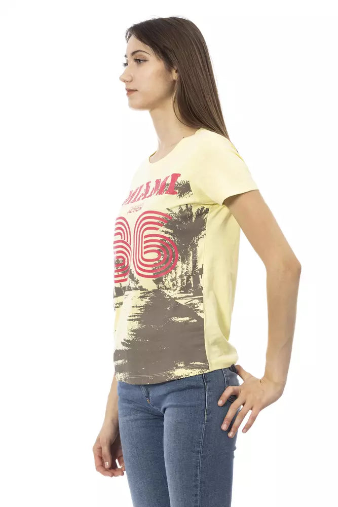 Trussardi Action Yellow Cotton Women T-Shirt.