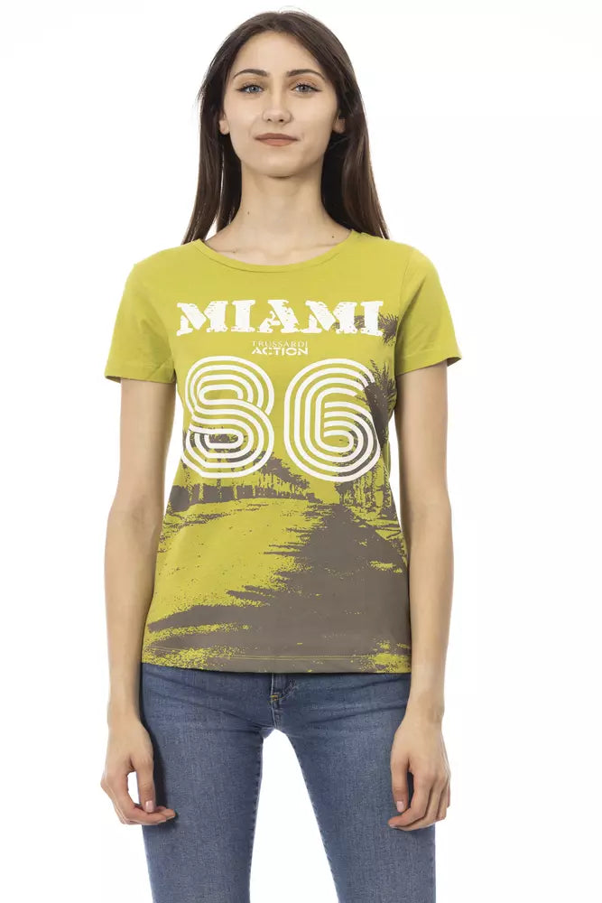 Trussardi Action "Green Cotton Women T-Shirt".