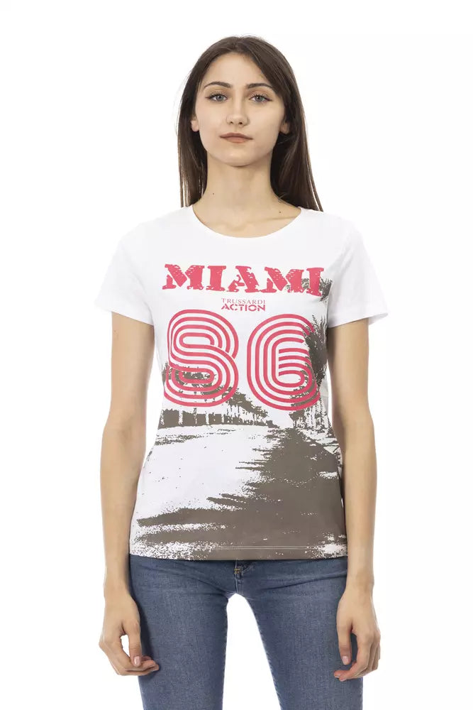 Trussardi Action White Cotton Women T-Shirt.