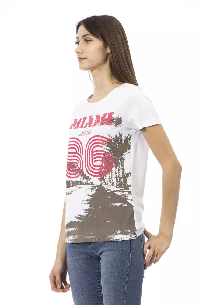 Trussardi Action White Cotton Women T-Shirt.