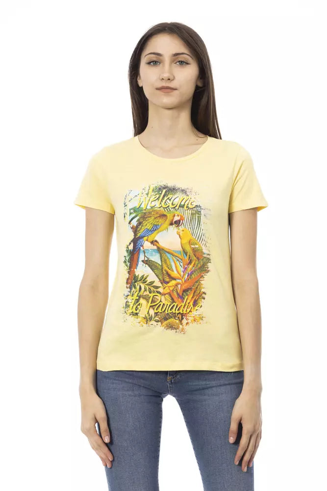 Trussardi Action "Yellow Cotton Women T-Shirt".