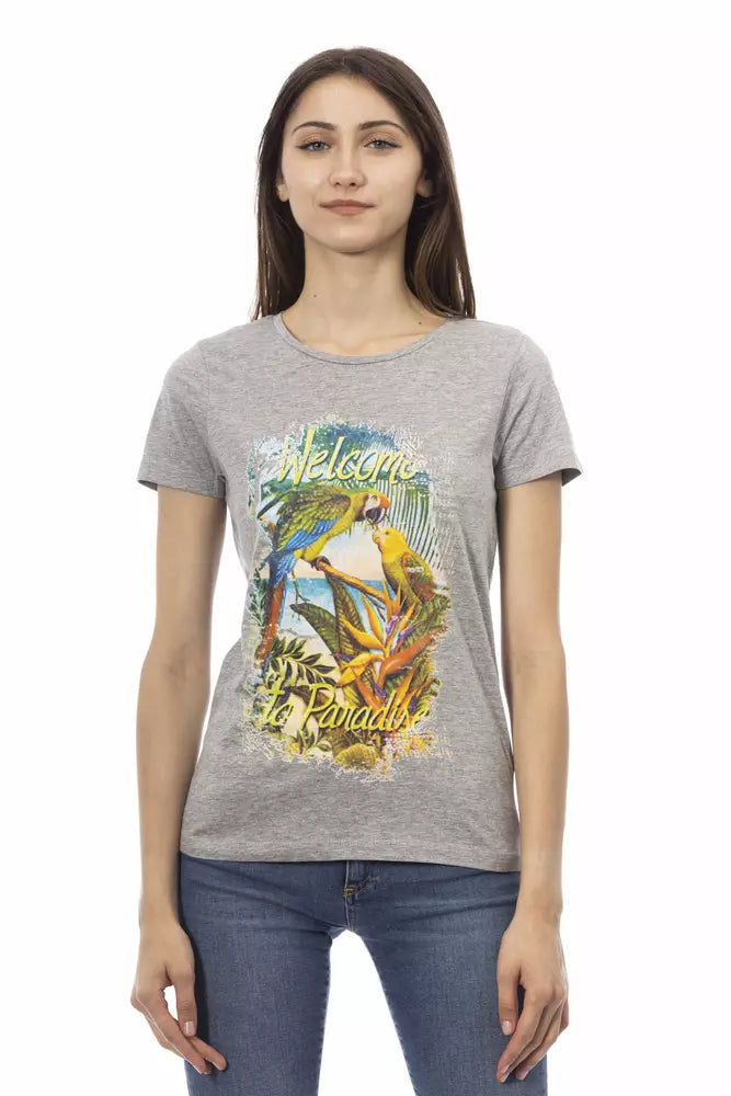 Trussardi Action Gray Cotton Women T-Shirt.