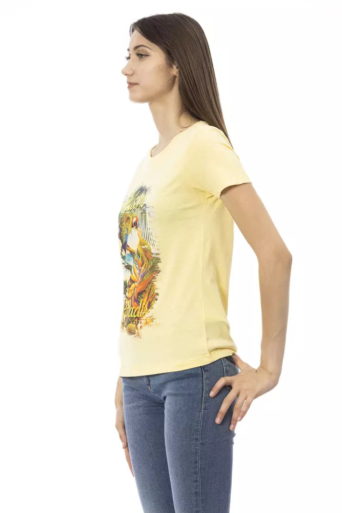 Trussardi Action "Yellow Cotton Women T-Shirt".