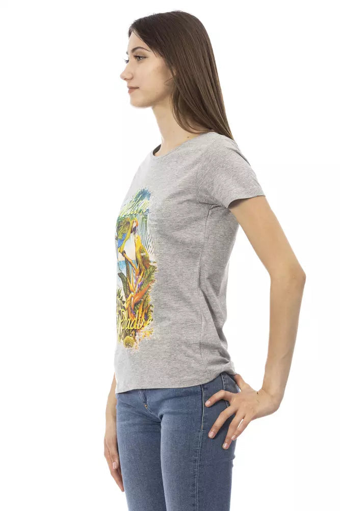 Trussardi Action Gray Cotton Women T-Shirt.