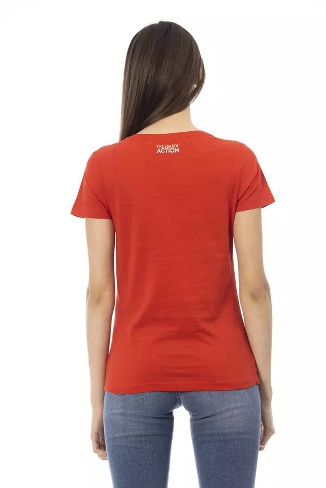 Trussardi Action Red Cotton Women T-Shirt.