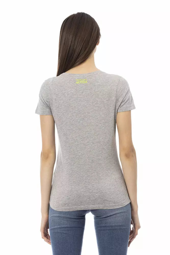 Trussardi Action Gray Cotton Women T-Shirt.