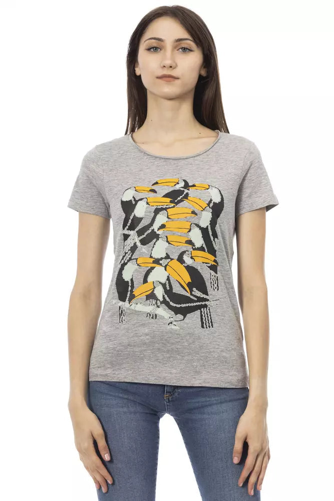 Trussardi Action Gray Cotton Women T-Shirt.