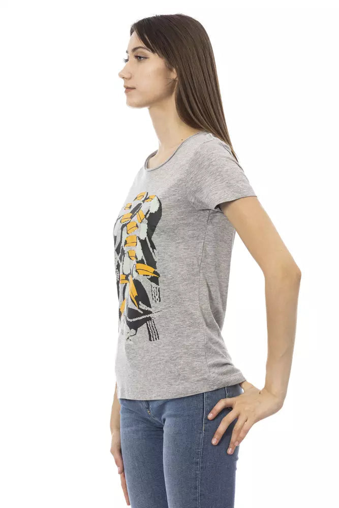 Trussardi Action Gray Cotton Women T-Shirt.