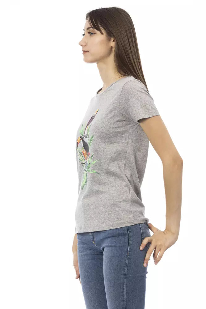 Trussardi Action Gray Cotton Women T-Shirt.