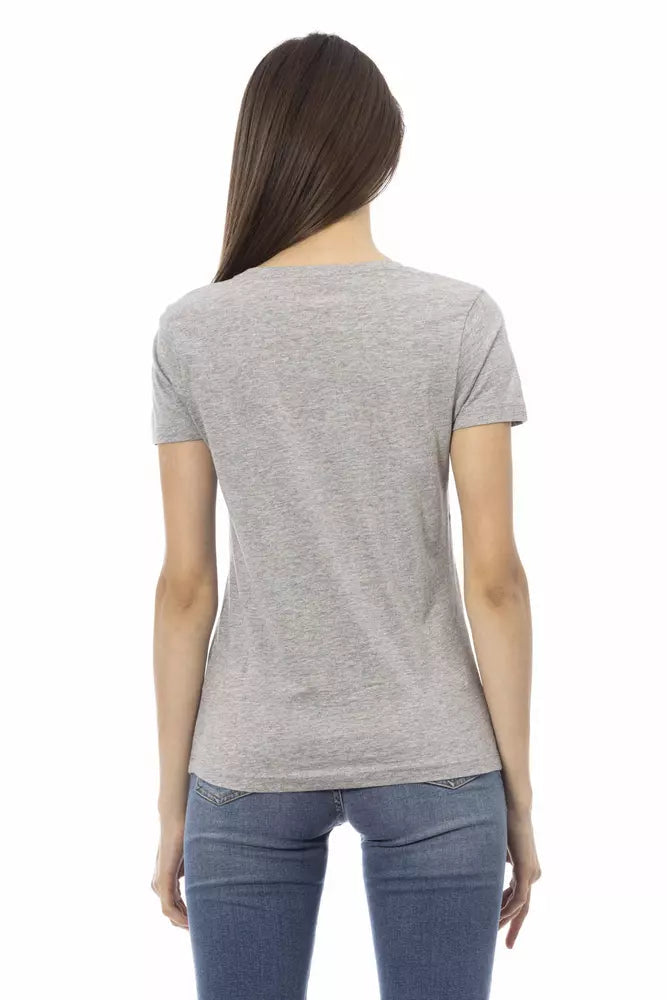 Trussardi Action Gray Cotton Women T-Shirt.