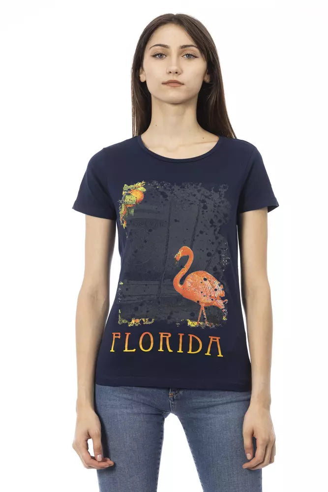 Trussardi Action Blue Cotton Women T-Shirt.