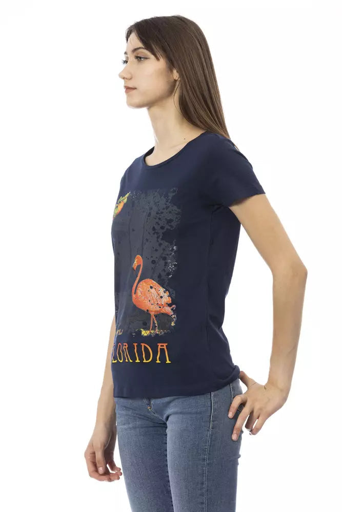 Trussardi Action Blue Cotton Women T-Shirt.
