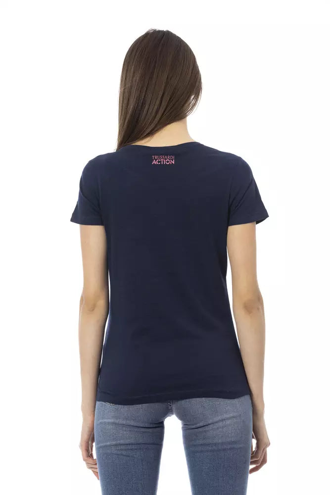 Trussardi Action Blue Cotton Women T-Shirt.