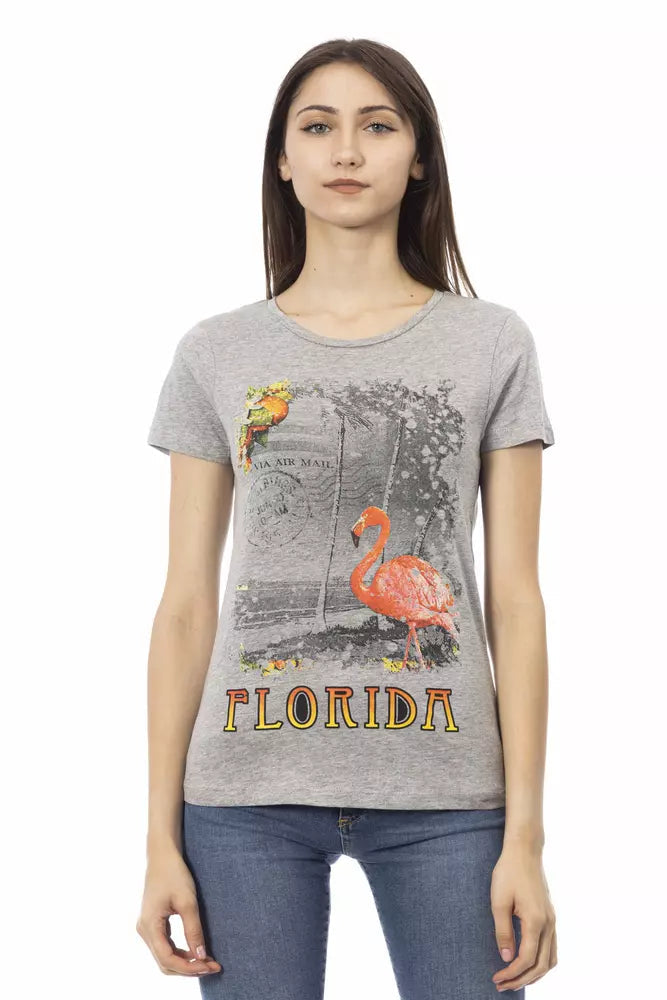 Trussardi Action Gray Cotton Women T-Shirt.