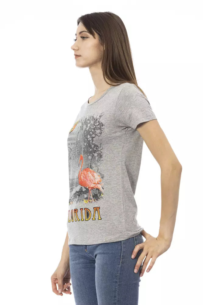 Trussardi Action Gray Cotton Women T-Shirt.