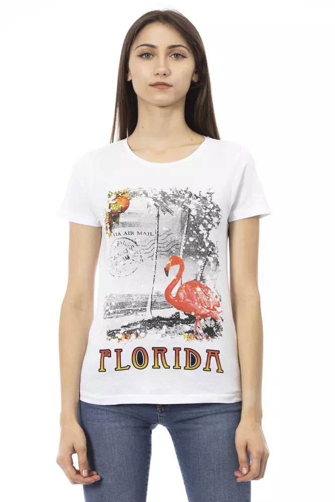 Trussardi Action White Cotton Women T-Shirt.