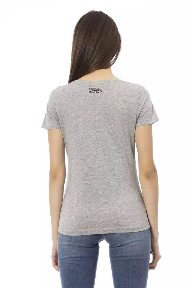 Trussardi Action Gray Cotton Women T-Shirt.
