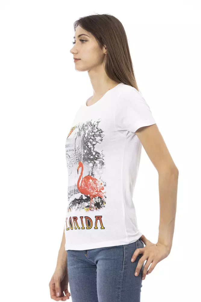 Trussardi Action White Cotton Women T-Shirt.