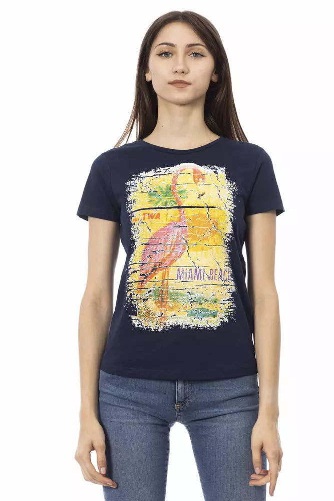 Trussardi Action Blue Cotton Women T-Shirt.