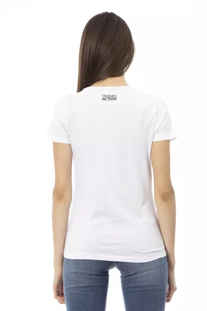 Trussardi Action White Cotton Women T-Shirt.