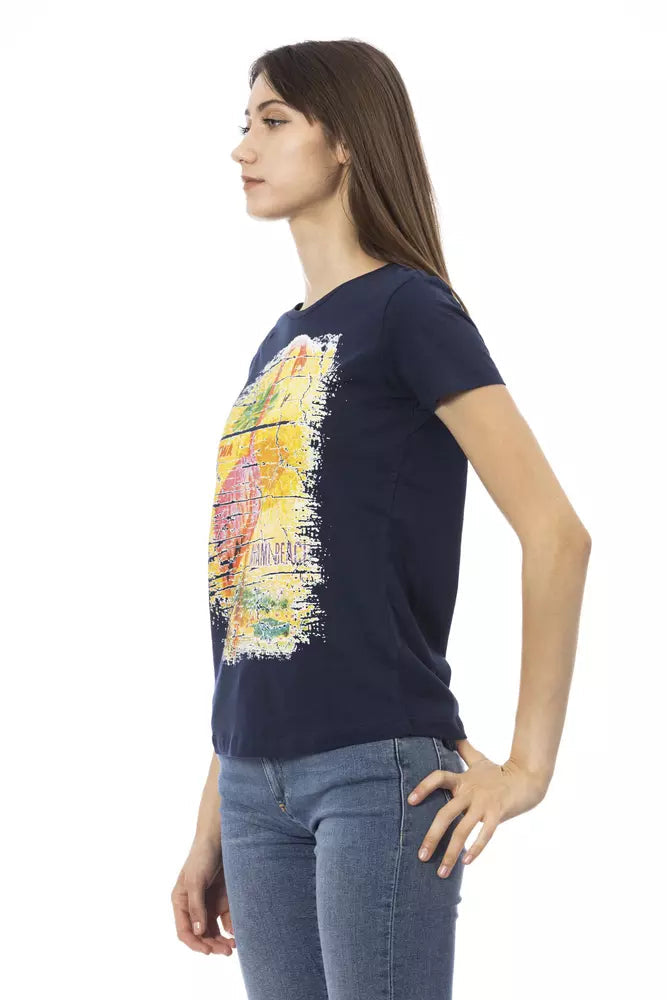 Trussardi Action Blue Cotton Women T-Shirt.