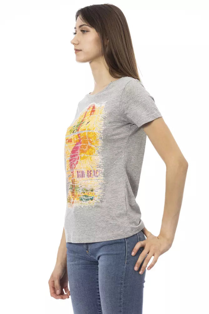 Trussardi Action Gray Cotton Women T-Shirt.