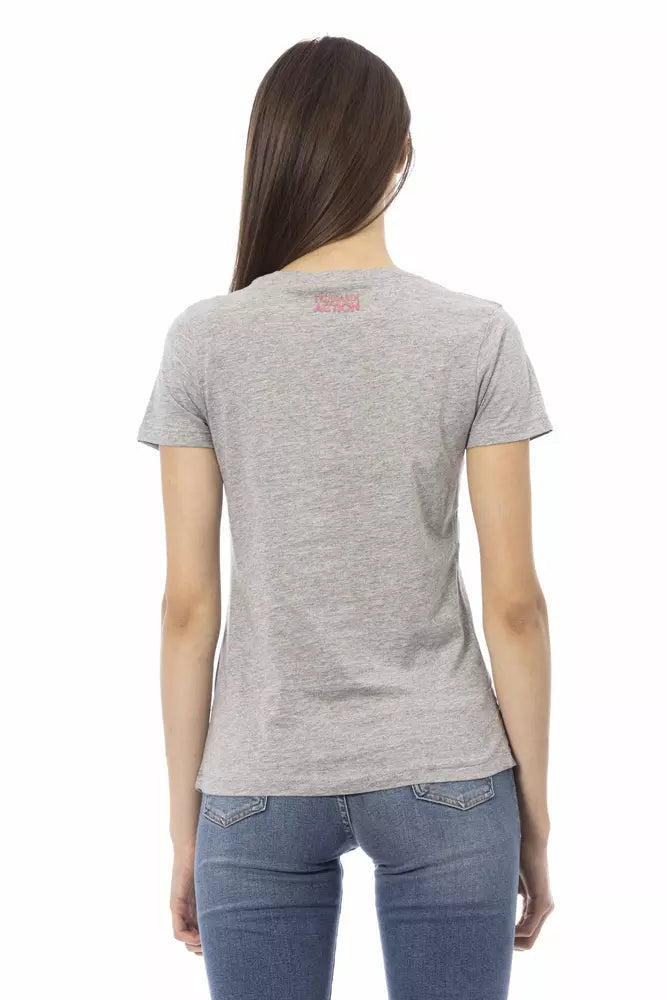 Trussardi Action Gray Cotton Women T-Shirt.