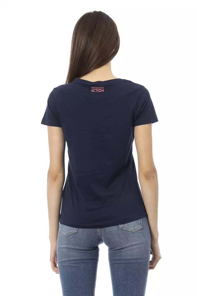 Trussardi Action Blue Cotton Women T-Shirt.