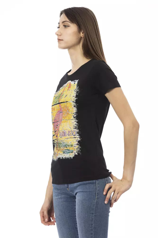 Trussardi Action Black Cotton Women T-Shirt.