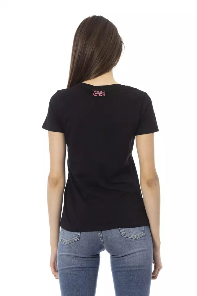 Trussardi Action Black Cotton Women T-Shirt.